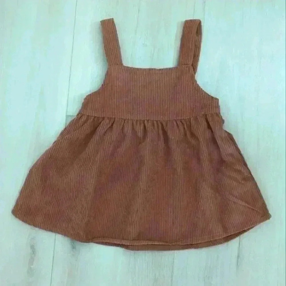 PATPAT | Baby Girl Autumn Long Sleeved Onesie with  Brown Corduroy Dress - Picture 9 of 9